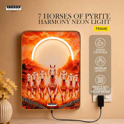 7 Horses of Pyrite Harmony Neon Light Frame