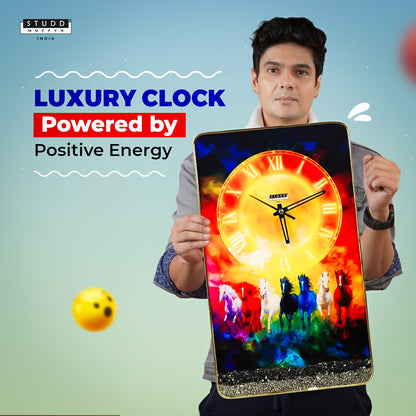 7 Running Rainbow Horses Richie Rich Clock