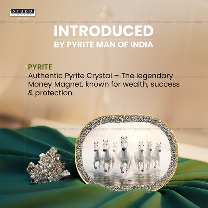 7 White Horses Pyrite Plate [Capsule Frame]