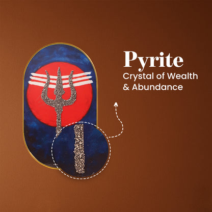 Mahadev Trishul Pyrite Frame [ Capsule Shape ]