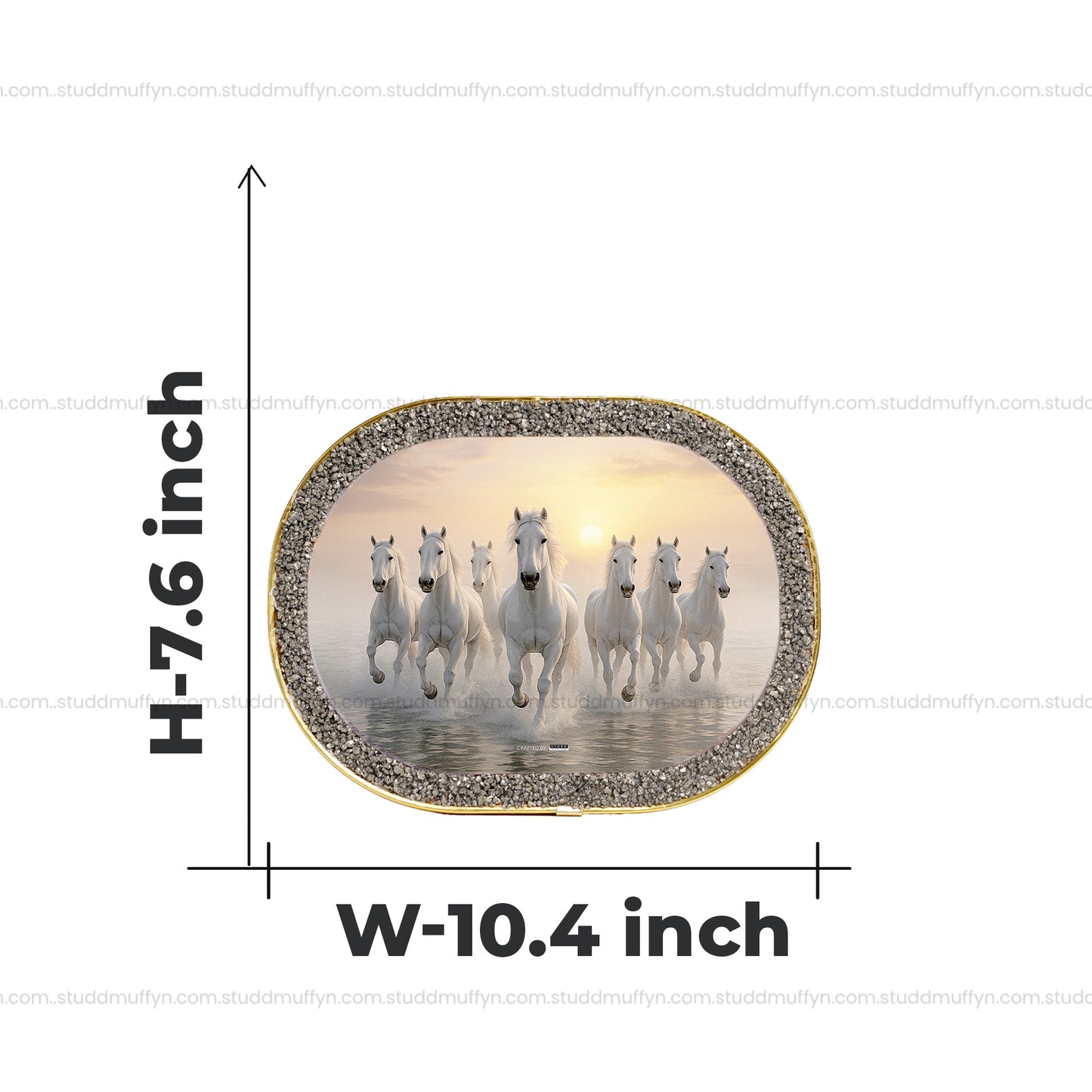 7 White Horses Pyrite Plate [Capsule Frame]