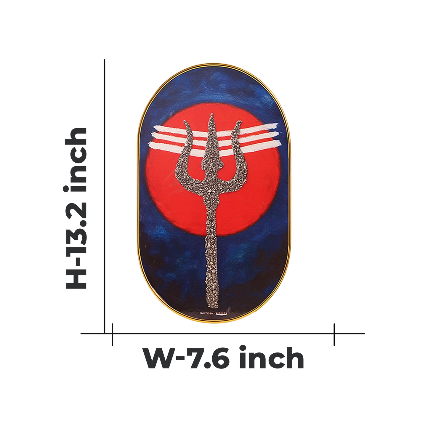 Mahadev Trishul Pyrite Frame [ Capsule Shape ]