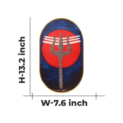 Mahadev Trishul Pyrite Frame [ Capsule Shape ]