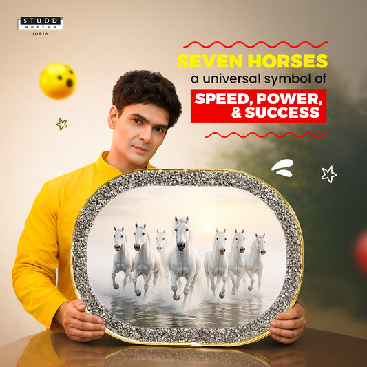 7 White Horses Pyrite Plate [Capsule Frame]