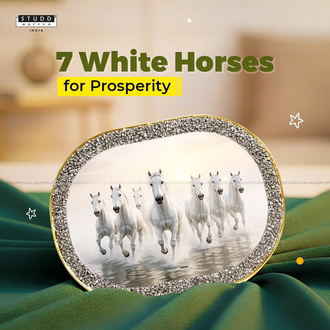 7 White Horses Pyrite Plate [Capsule Frame]