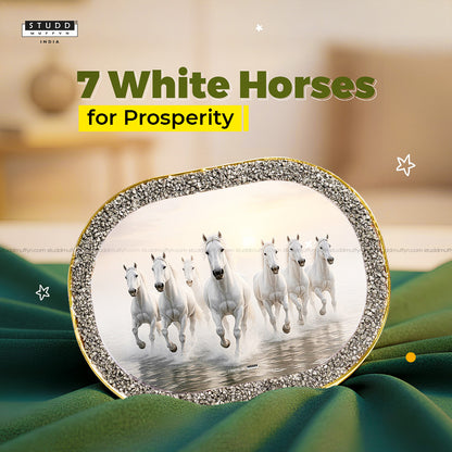 7 White Horses Pyrite Plate [Capsule Frame]