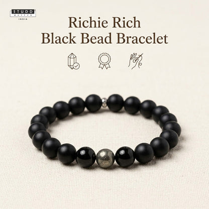 Richie Rich Black Bead Bracelet