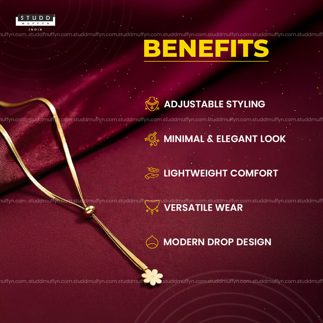 Adjustable Drop Gold Chain – 18K Gold Tone Plated