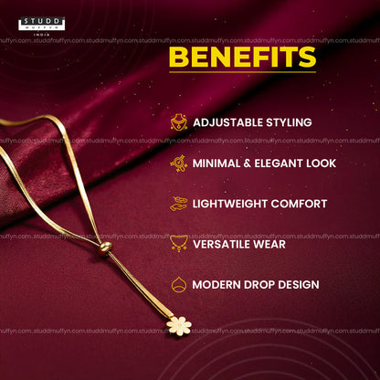Adjustable Drop Gold Chain – 18K Gold Tone Plated