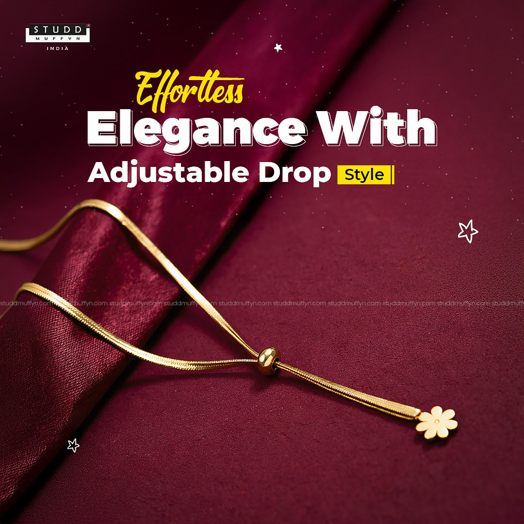Adjustable Drop Gold Chain – 18K Gold Tone Plated