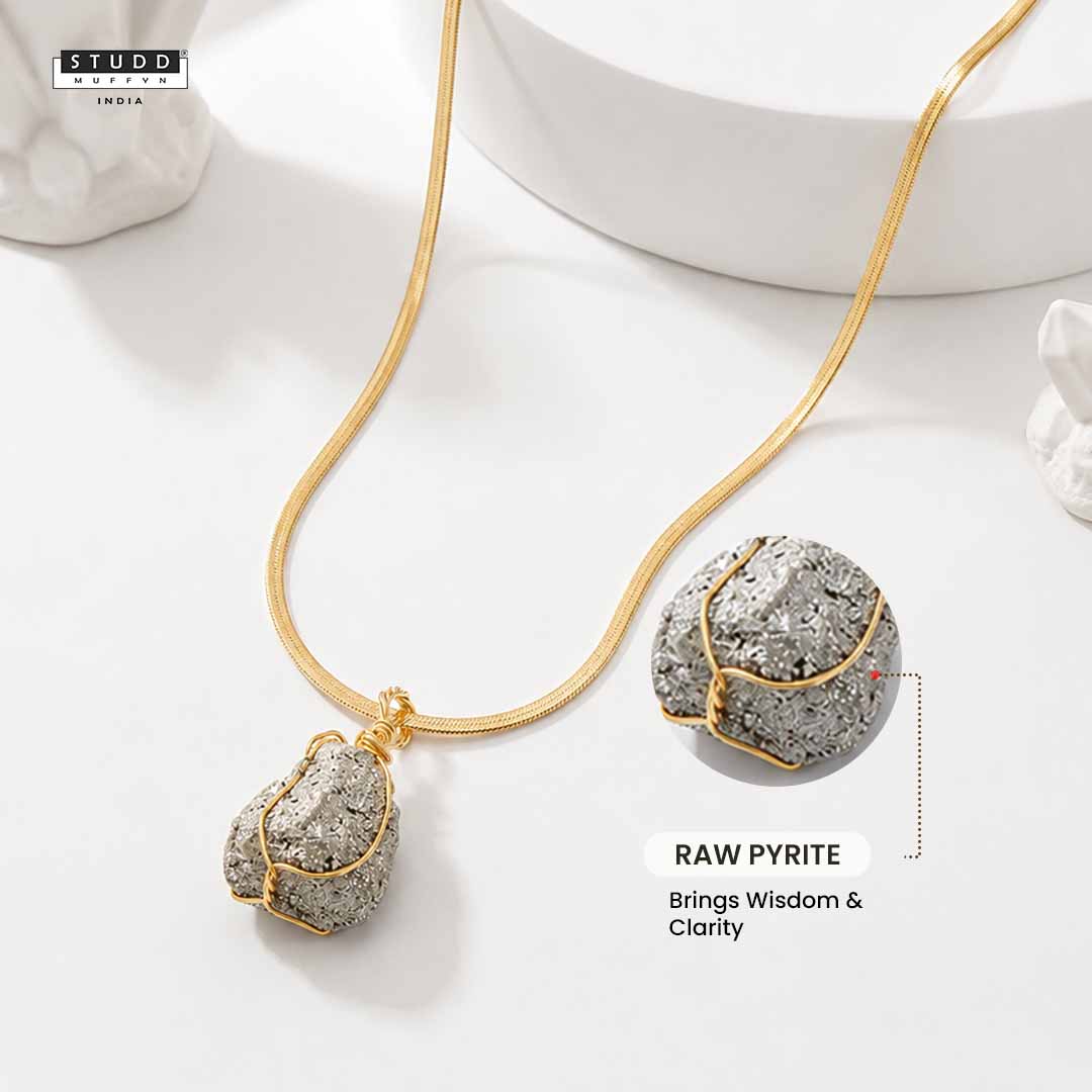 Aesthetic Pyrite Locket With Chain