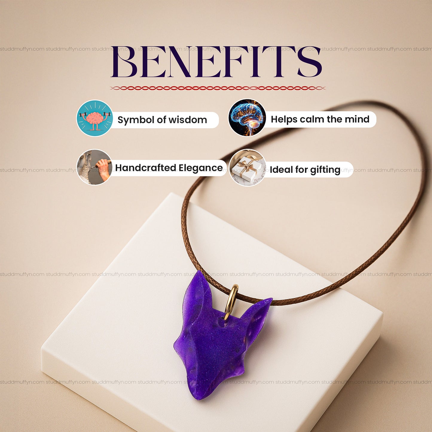 Amethyst Fox Pendent