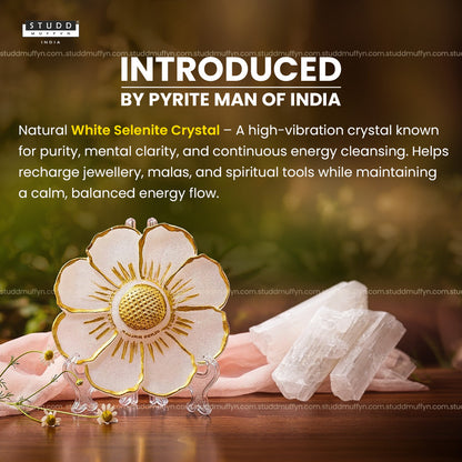 Ashta Petal Selenite Plate