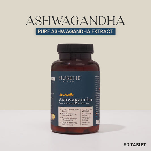 Nuskhe by Paras Ayurvedic Ashwagandha Pure Ext. | For Men & Women  |  60 Veg Capsules - 500mg