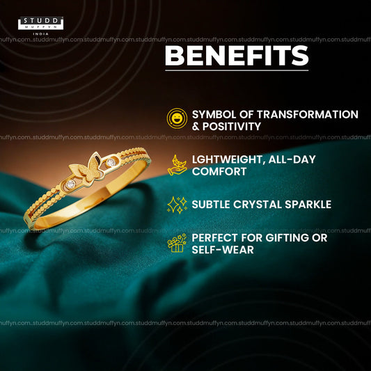 Aurora Butterfly Gold Bracelet - 18K Gold Tone Plated Bracelet