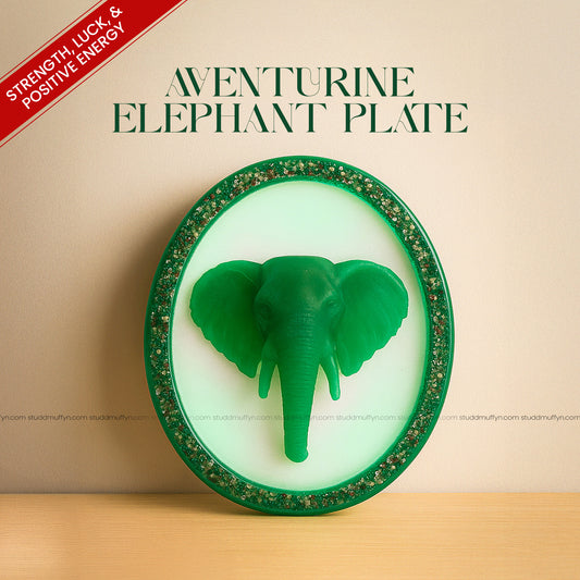 Aventurine 3D Elephant Plate By Studd Muffyn
