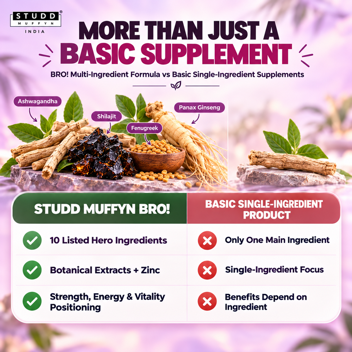 Shilajit x Ashwagandha Complex | BRO! 60 Capsules for Men