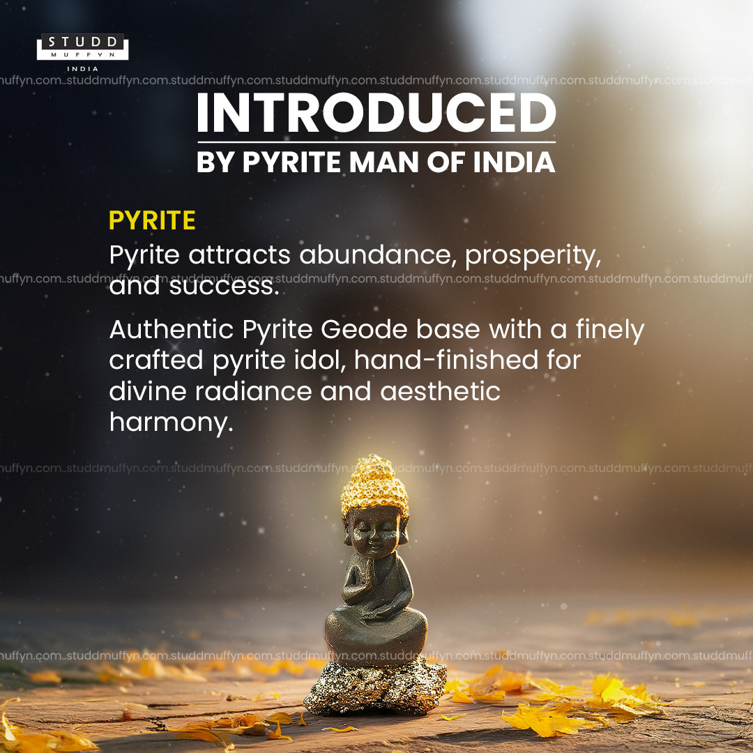 Baby Buddha on Pyrite Geode I Miniature Series