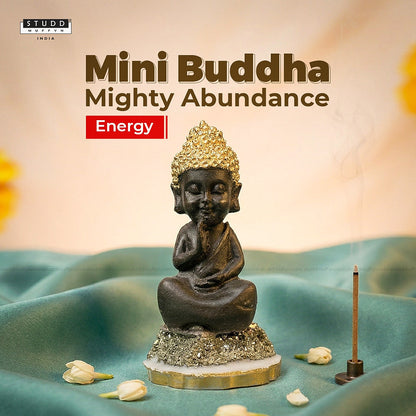 Baby Buddha on Pyrite Geode I Miniature Series
