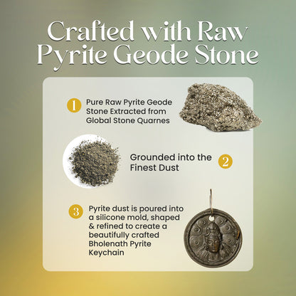 Bholenath Pyrite Keychain