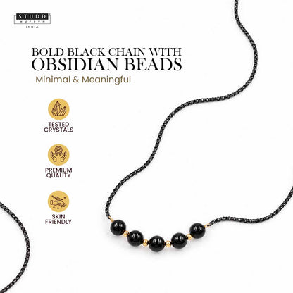 Black Obsidian Boxer Chain
