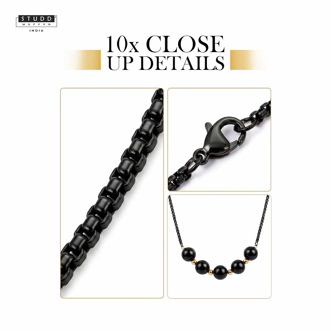 Black Obsidian Boxer Chain