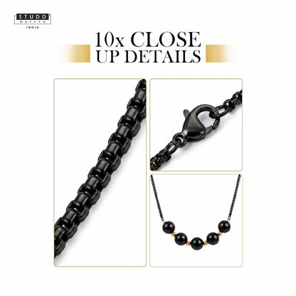 Black Obsidian Boxer Chain