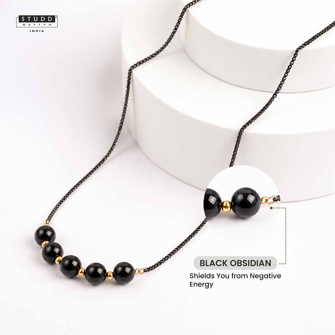 Black Obsidian Boxer Chain