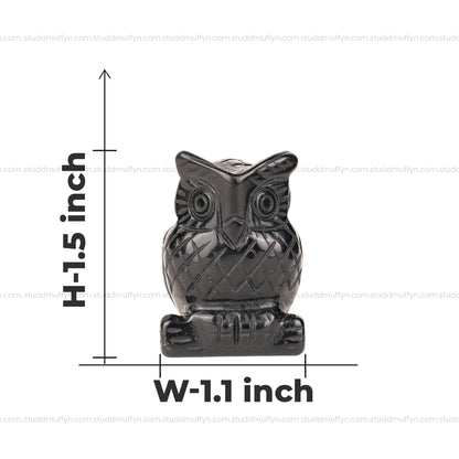 Black Obsidian Crystal Owl| Miniature Series