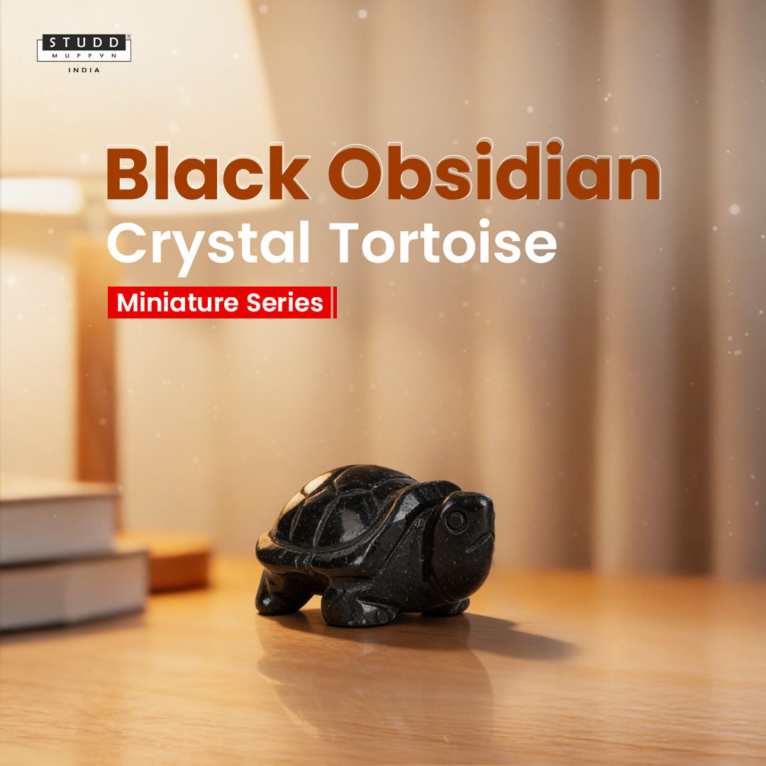 Black Obsidian Crystal Tortoise | Miniature Series