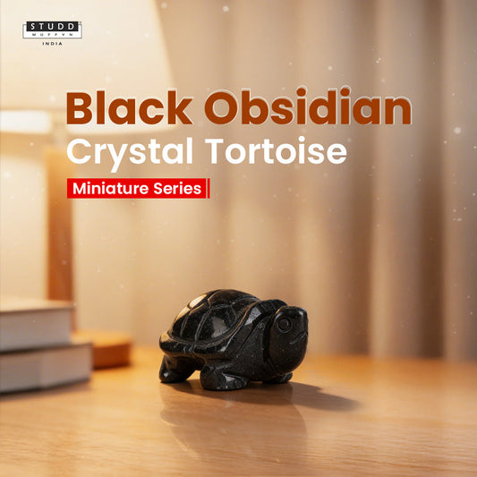 Black Obsidian Crystal Tortoise | Miniature Series