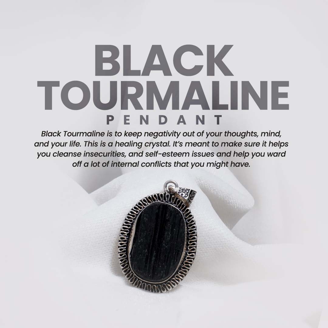 Black Tourmaline Pendant (Without Chain)