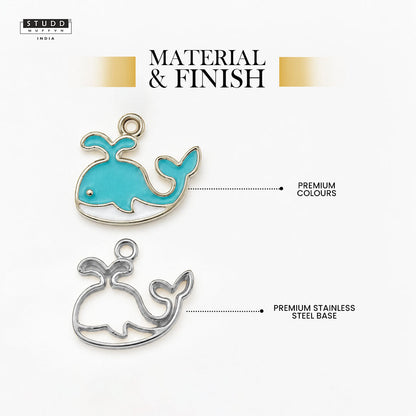 Blue Dolphin Pendant - 24K Gold Plated [ With Velore Snake Chain]