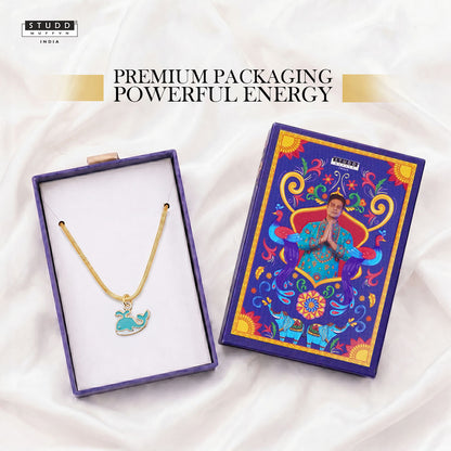 Blue Dolphin Pendant - 24K Gold Plated [ With Velore Snake Chain]