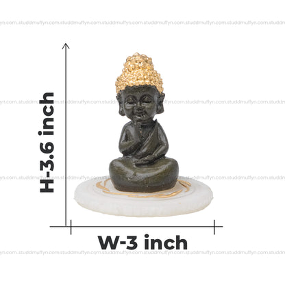 Pyrite Baby Buddha on Selenite Coaster