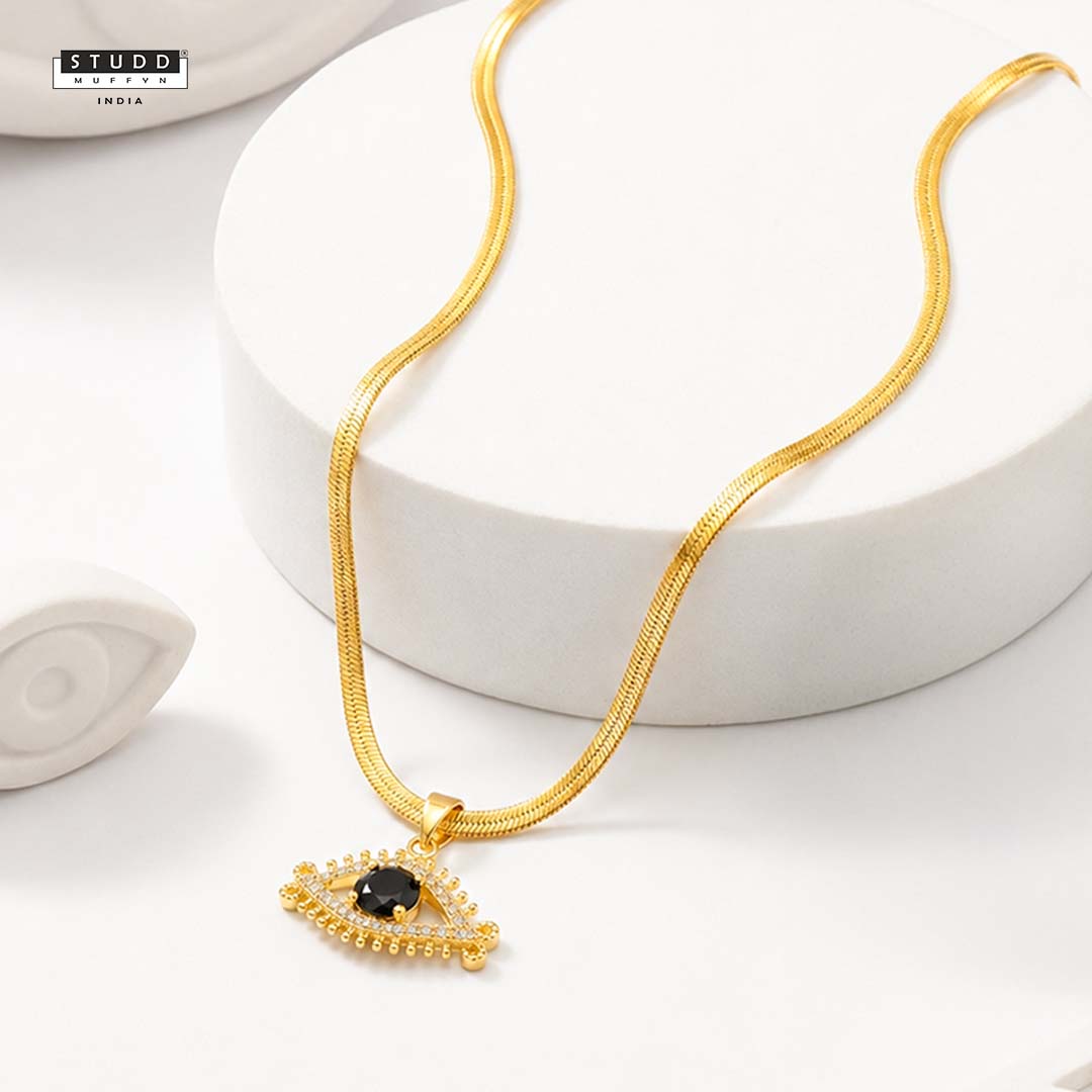 Celestial Eye Pendant – 24K Gold Tone Plated [With Chain]