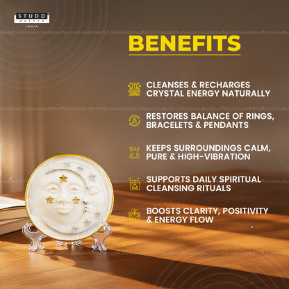 Celestial Moon Aura Selenite Plate