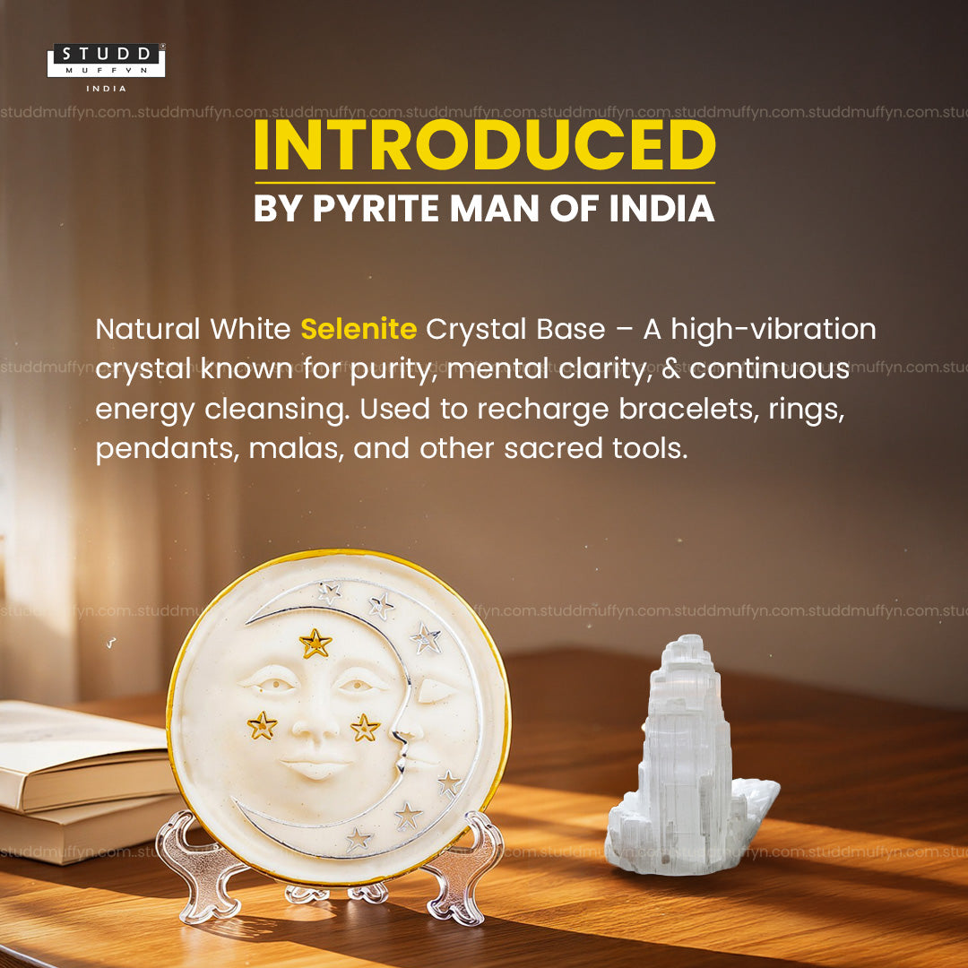 Celestial Moon Aura Selenite Plate