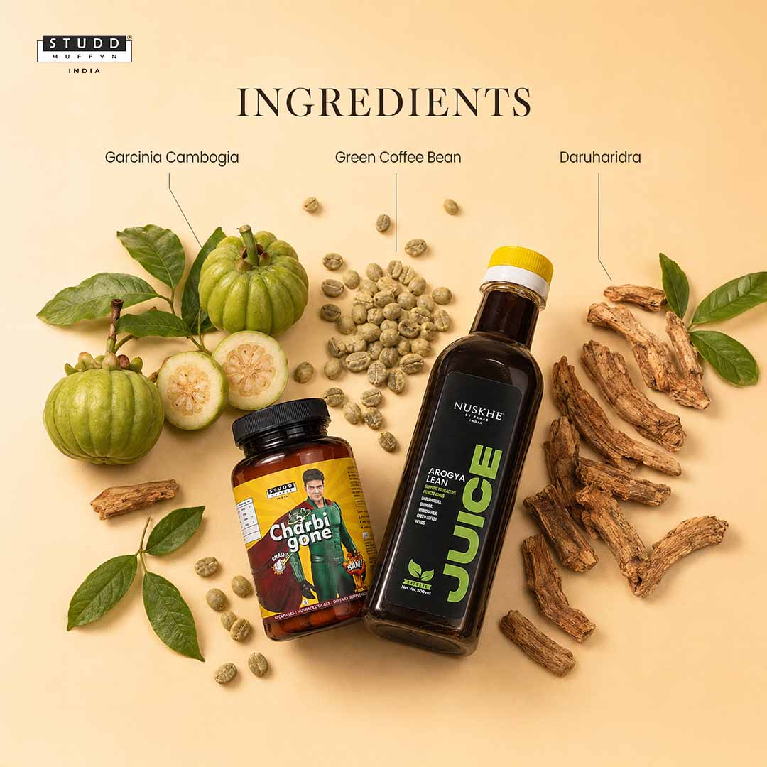 Charbi Gone 60 Capsules & Arogya Lean Juice Combo – Advanced Fat Management & Ayurvedic Fitness Support