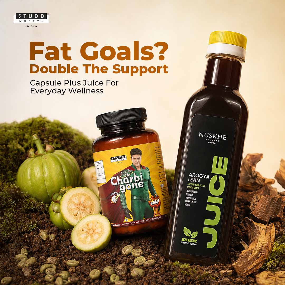 Charbi Gone 60 Capsules & Arogya Lean Juice Combo – Advanced Fat Management & Ayurvedic Fitness Support