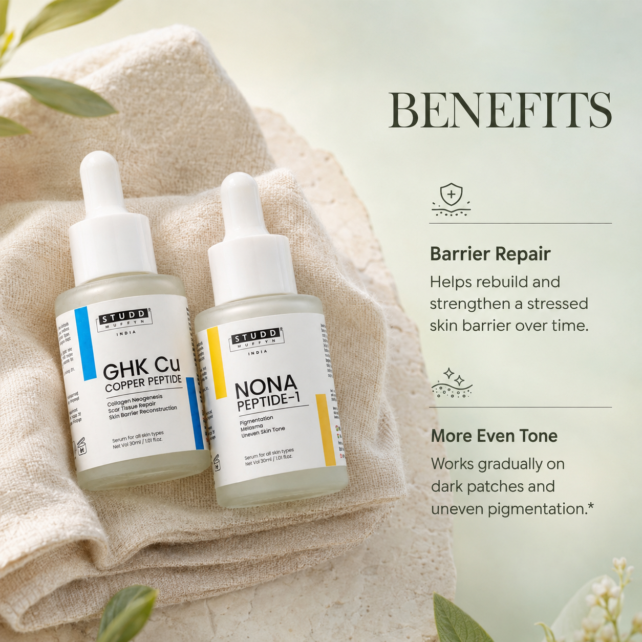 GHK-Cu Copper Peptide + NONA Peptide Serum Duo
