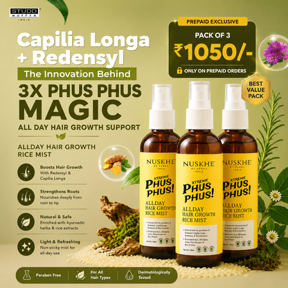 Xtreme Phus Phus All Day Hair Regrowth Rice Mist- Pack of 3
