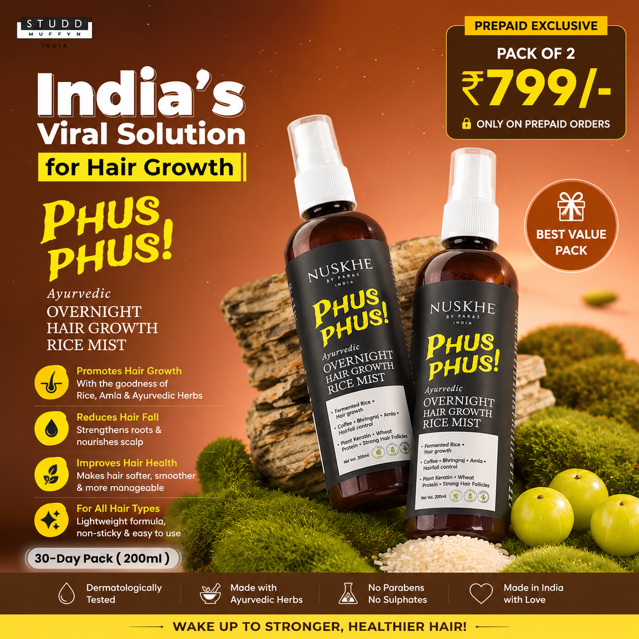 Phus Phus Hair Mist I 200ml (Pack of 2)