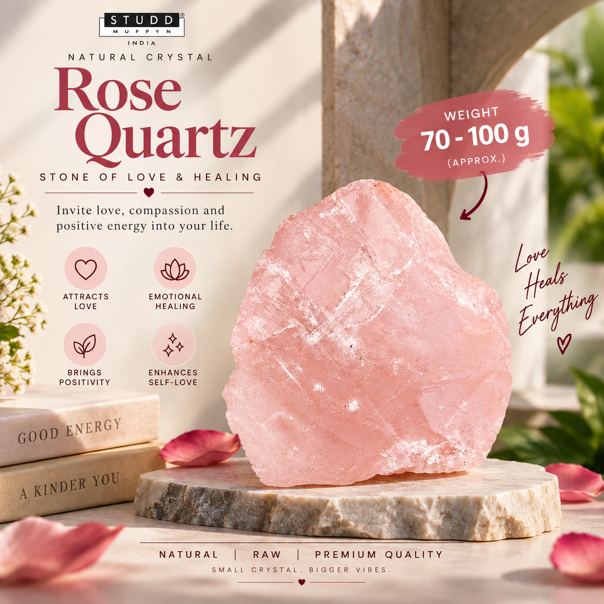 Raw Rose Quartz Geode