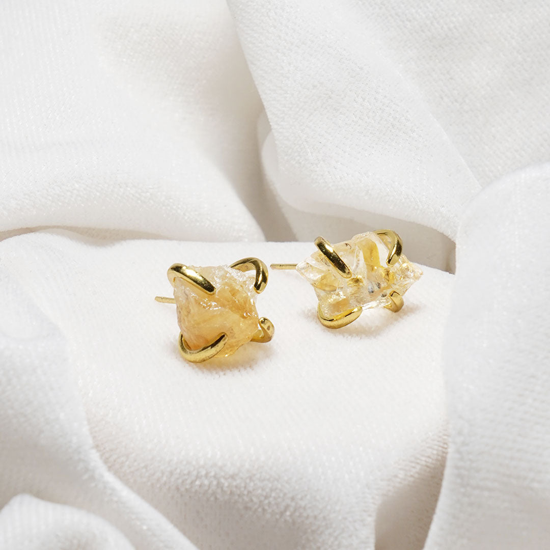 Citrine Spider Studs