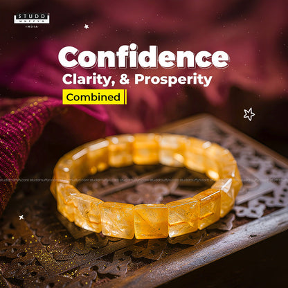 Citrine Square Pyramid Bracelet