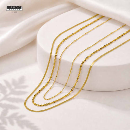 Twisted , Satellite, Velore Snake Chain (45cm) [ PACK OF 3 ]