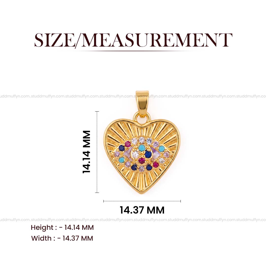 Crystal Pendant Eye of Affection - 24K Gold Toned