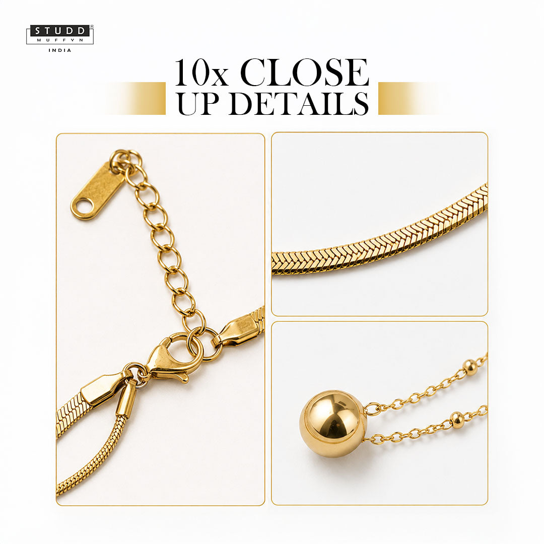 Dual Ball Chain - 24K Gold Plated
