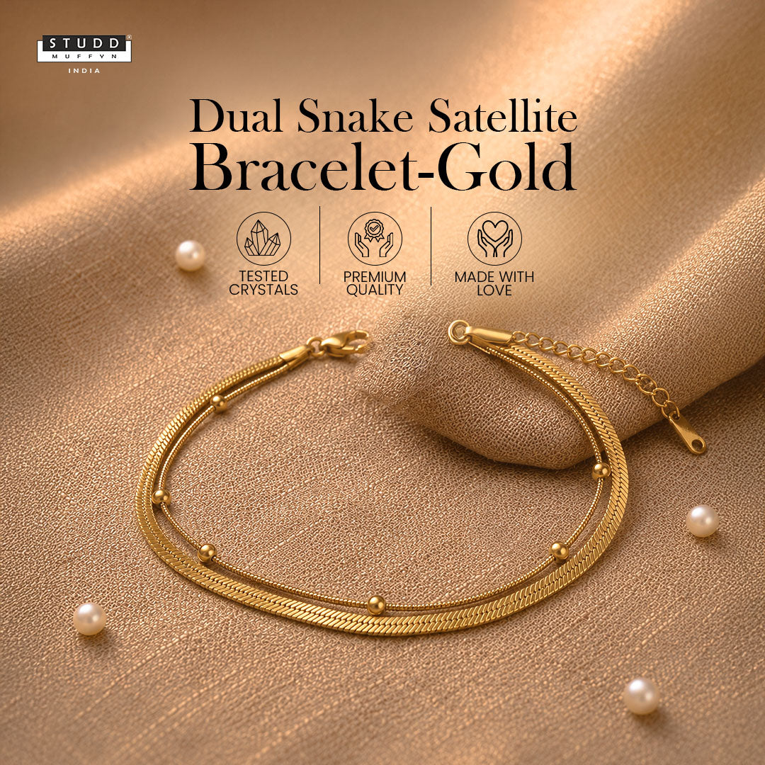 Dual Snake Satellite Bracelet [Gold ]